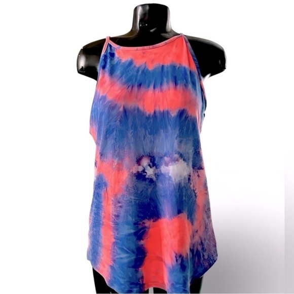 LouKeith Tie Dye Halter Hi Lo Tank Top Multicolor Summer Casual Size Medium - Picture 1 of 5